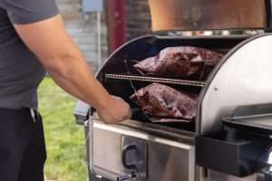 Camp Chef Woodwind Pro loaded up and smoking