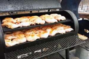 Yoder Loaded Wichita Offset loaded up with chicken
