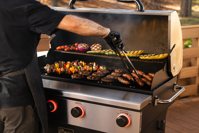 recteq X-Fire Pro 825 grilling meat and vegetables